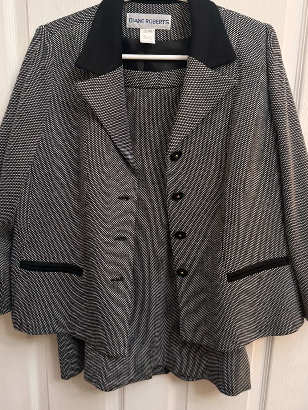 Diane Robert’s Black & White Textured Women's Suit